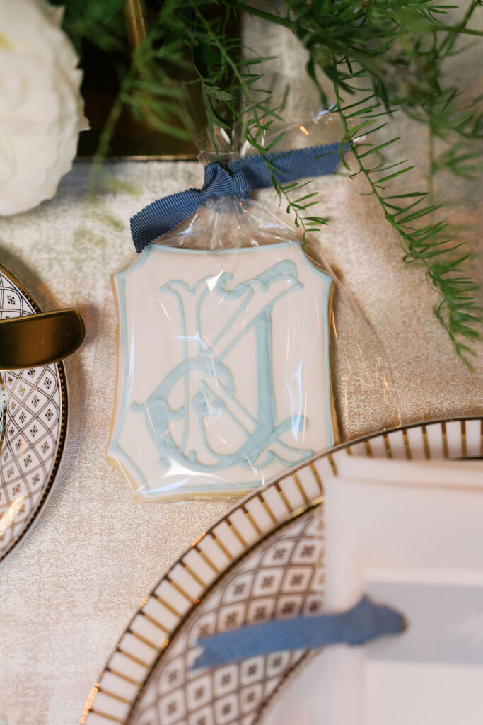 Monogram cookies for a wedding
