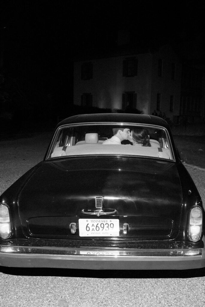 Wedding send off car