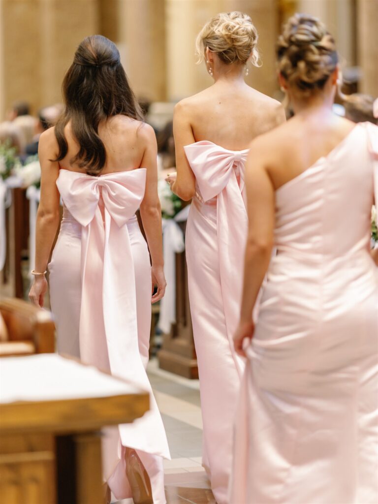 light pink bridesmaids dress 