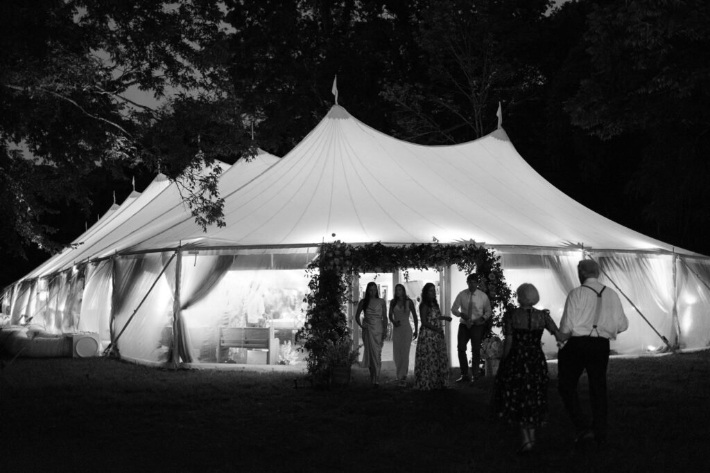 tent wedding on private property
